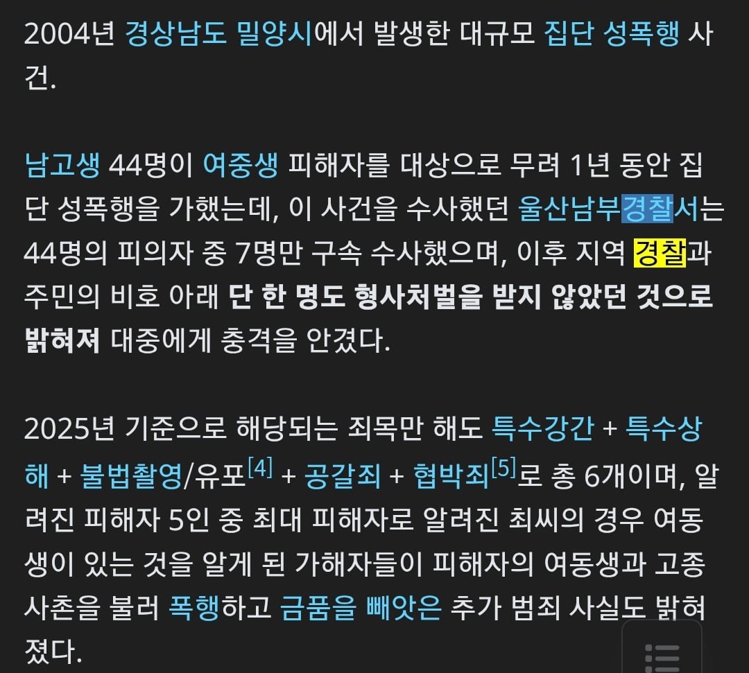 밀양 집단 성폭행 피해 당사자 입건 이미지 2