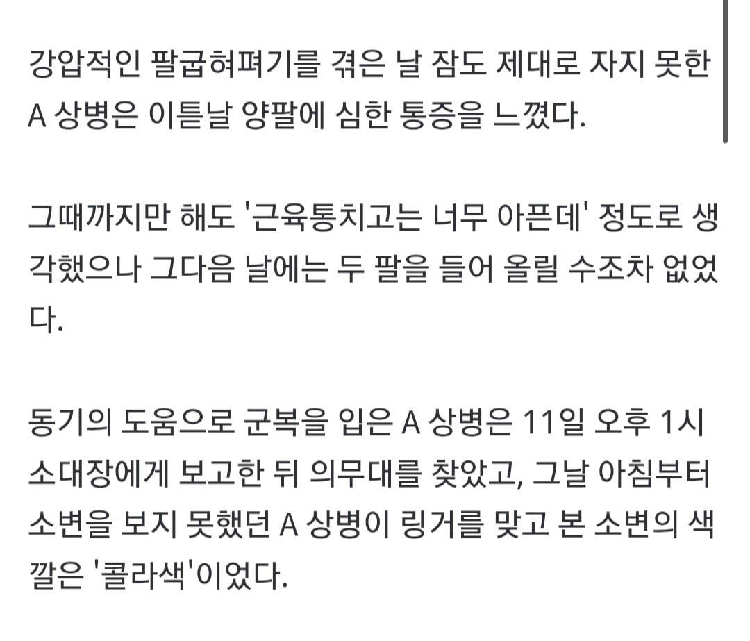 `제발 멈춰달라` 묵살한 강제 팔굽혀펴기…병사 근육 녹았다 이미지 4